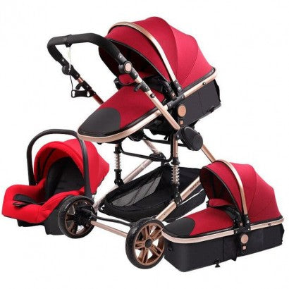 Carrinho de bebé Trio Confort Vermelho / Dourado