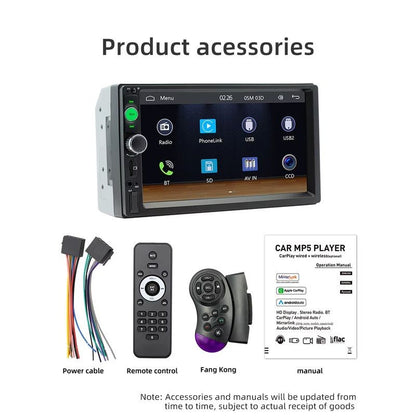 Autorádio 2 DIN SWM F7010C 7 polegadas Bluetooth/Carplay USB Preto
