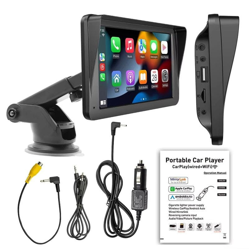 Ecrã tátil universal SWM B5300L 7 polegadas Carplay/Android Auto sem fios Preto